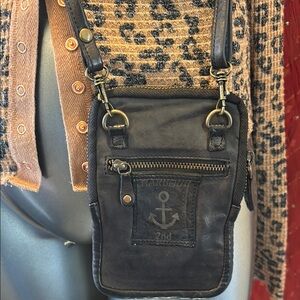 Harbour 2ND Black Leather Mini Crossbody Bag